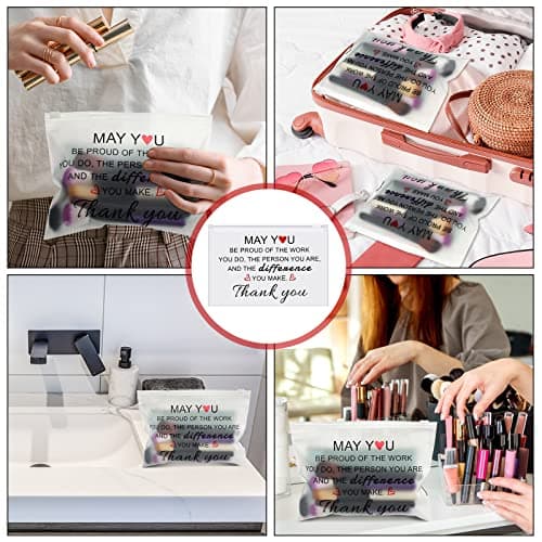 Sunnyray 60 Pcs Housekeeping Week Gifts Bulk 2025 Appreciation Gift Makeup Cosmetic Bag Bulk Thanks for Women Nurse Teacher Social Worker(Be Proud of the Work You Do)