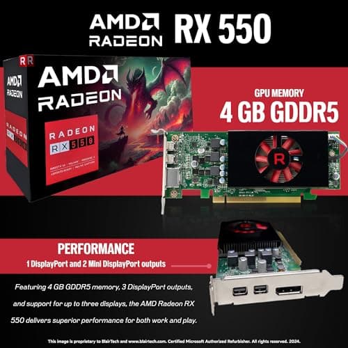 HP Prebuilt Gaming Desktop PC Intel i5 + Radeon RX550 4GB GPU 1080p Gaming PC 16GB DDR4 RAM 500GB SSD Wi-Fi 5G + Bluetooth Windows 11 Pro 24in LCD Monitor (Renewed)