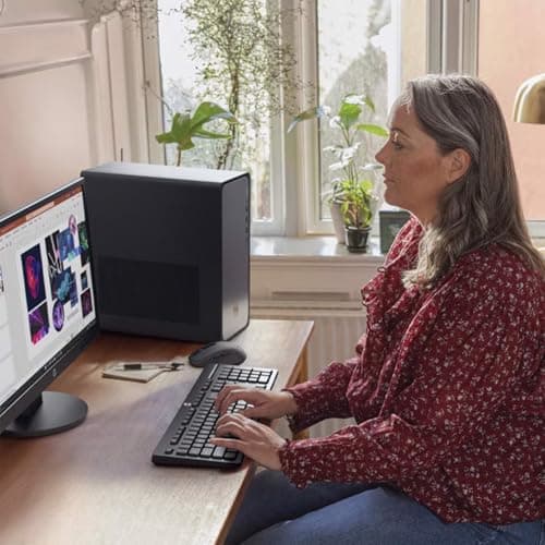 HP OmniDesk M02 Premium AI Copilot Tower Desktop, 20-Core Intel Core i7-14700, 64GB DDR5, 2TB SSD, Wired KB & Mouse, Wi-Fi 6, Bluetooth, Win11 Home, Black, Bundle with Lexar SL660 512GB Portable SSD