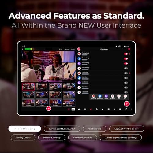 YoloLiv YoloBox Extreme, 4K NDI All-in-One Live Streaming Equipment with 8 HDMI Inputs, 2 HDMI Out, ISO Recording, for Facebook, YouTube, RTMP, SRT