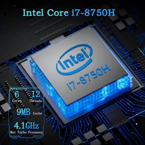 Mini PC Gaming, Intel Core I7-8750H Mini PC Nvidia GTX 1050 GDDR5 RGB Lights Desktop Mini Computer 16GB DDR4 512GB M.2 NVMe SSD, Support 4K Triple Display WiFi 6 BT 5.2, Windows 11 Pro
