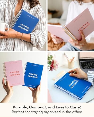 Lamare Meeting Notebook for Work Organization – Perfect Work Notebook for Note Taking & Meeting Planner for Productivity
