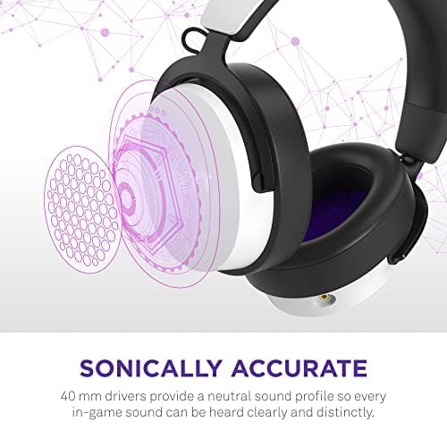 NZXT Relay Wired PC Gaming Headset - AP-WCB40-W2 - Hi-Res Audio Certified - DTS Headphone:X - 7.1 Surround Sound - Lightweight & Comfortable Design - Detachable Microphone - White
