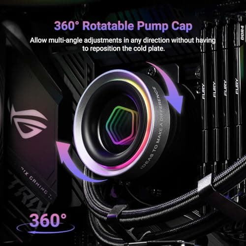 ID-COOLING FX360 INF 360mm Liquid CPU Cooler, AIO Cooler with ARGB Infinity Mirror Effect, 3x120mm Daisy-Chained Fans Low-Noise Operating 27.2dB(A) Max., Intel LGA1851/1700/1200/115X & AMD AM5/AM4