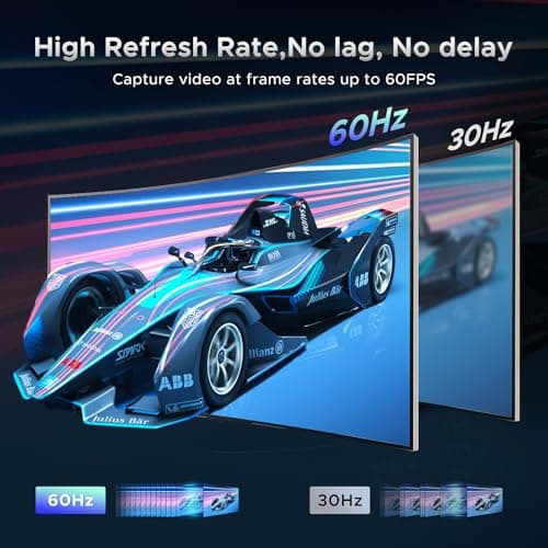 Video Capture Card, Audio Video Capture Card, USB 3.0 Capture Card 4K HDMI Loop-Out, 1080P 60FPS/2K 30FPS Video Game Capture for Streaming Works for PS5/Switch/Camera/PC/OBS(Black)