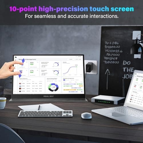 17.3'' 4K Portable Touchscreen Monitor, UHD 500Nits 100% AdobeRGB IPS HDR Travel Display, USB, Type-C & HDMI, Dual Speakers, VESA & Smart Cover - for Laptop PC Phone PS4/5 Xbox etc.