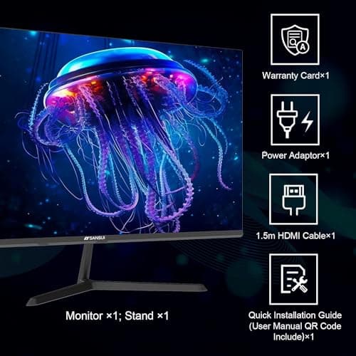 SANSUI 27 Inch Computer Monitor 100Hz, FHD 1080P HDR PC Monitor with HDMI Ports Adaptive Sync Tilt Adjustable Frameless VESA Compatible for Office and Home