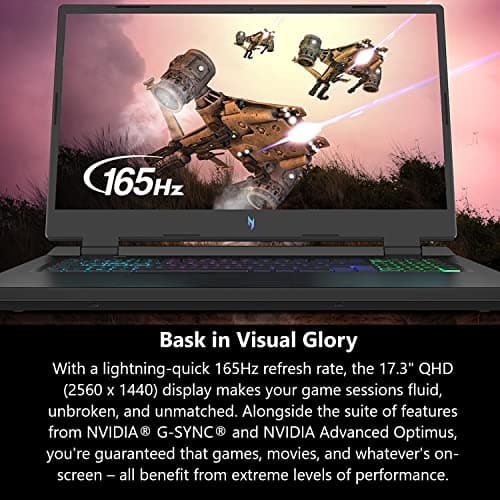 Acer Nitro 17 Gaming Laptop | AMD Ryzen 7 7840HS Octa-Core CPU | NVIDIA GeForce RTX 4060 Laptop GPU | 17.3" QHD 165Hz IPS Display | 1TB Gen 4 SSD | Wi-Fi 6E | RGB Backlit KB | AN17-41-R7G3, Black