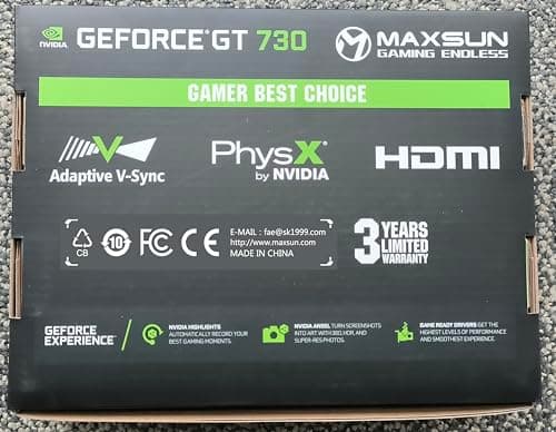 maxsun GeForce GT 730 4GB Video Graphics Card GPU for Computer PC GDDR3 ITX Design PCI Express DVI-I, HDMI, VGA 4K Multi Screen