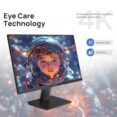 KOORUI 27 Inch 4K Monitor Computer UHD(3840 * 2160) IPS Display, 99% sRGB, 95% DCI-P3, 1.07 Billion Colors, Freesync & G-sync, Displayport & 2X HDMI, VESA 100 * 100mm, Tilt -5 to 20°, Audio Out (N07)