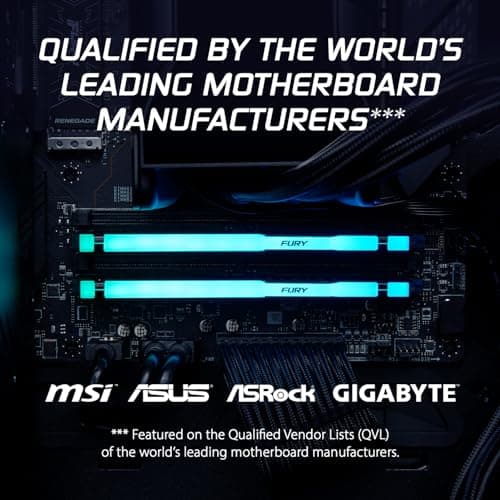Kingston Fury Beast RGB 64GB (2x32GB) 6000MT/s DDR5 CL30 Desktop Memory | AMD Expo | Plug N Play | Kit of 2 | KF560C30BBEAK2-64