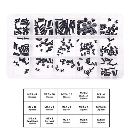 QTEATAK 300Pcs Black Laptop Notebook Computer Replacement Screws Kit for Lenovo Toshiba Gateway Samsung HP IBM Dell Sony Acer Asus SSD Hard Disk SATA
