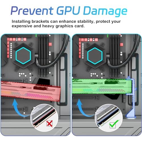 GPU Support Bracket, Graphics Card Support, GPU Brace, Video Card Holder Bracket with Bottom Adhesive, GPU Stand, Adjustable Anti Sag GPU Stand 35-120mm, Support GPU 4090 Thickness Support up to 75mm
