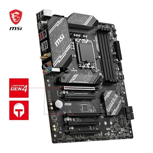 MSI B760 Gaming Plus WiFi V1 Motherboard, ATX - Supports Intel 14th, 13th & 12th Gen Core Processors, LGA 1700 - DDR5 Memory Boost 6800+MHz/OC, 2 x PCIe 4.0 x16, 2 x M.2 Gen4, 2.5G LAN, Wi-Fi 6E