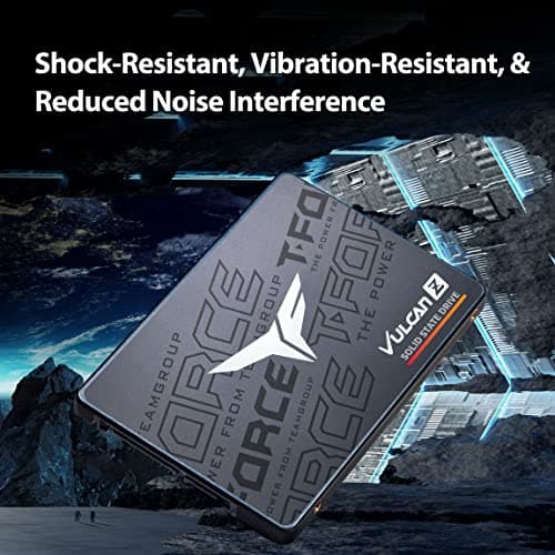 TEAMGROUP T-FORCE VULCAN Z 1TB SLC Cache 3D NAND TLC 2.5 Inch SATA III Internal Solid State Drive SSD (R/W Speed up to 550/500 MB/s) T253TZ001T0C101
