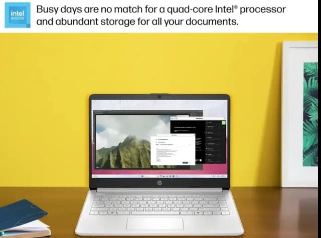 HP 2025 New Student Business Laptop, Intel N150 CPU(Beats N4120), 14 Inch LED Screen, 16GB RAM, 384GB Storage(128GB UFS+256GB MSD), Wi-Fi 6, Copilot AI, Office Pro Lifetime, Windows 11 Pro,w/Mouse