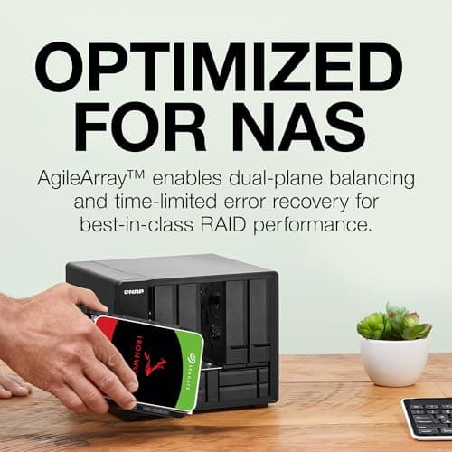 Seagate IronWolf 10TB NAS Internal Hard Drive HDD – 3.5 Inch SATA 6Gb/s 7200 RPM 256MB Cache RAID Network Attached Storage Home Servers - (ST10000VN0008)