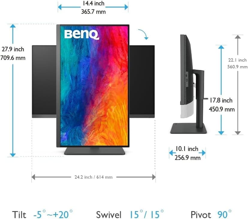 BenQ PD2705U Mac-Ready Monitor 27" 4K UHD | IPS | DeltaE ≤3 | ICC Sync | Calibration Report | Uniformity | HotKey Puck | Ergonomic | DisplayPort | USB-C (65W) | USB Hub,Black