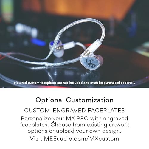MEE audio Professional MX3 PRO Triple-Driver Hybrid Musician's in Ear Monitor Headphones with Enhanced Midrange and Warm Tonality, Noise Isolating Earphones with Detachable Cables, Transparent