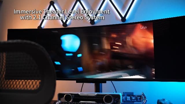 INNOCN 49" 49Q1S OLED Curved Gaming Monitor 5120 x 1440p 240Hz, 0.03ms, USB Type C 90W, HDMI 2.1, DisplayPort, USB Hub, Surrounding Speakers, Adaptive-Sync, Height Adjustable Stand, Black