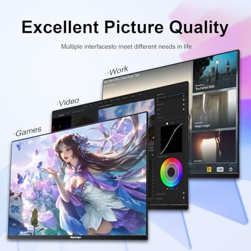 24inch Gaming Computer Monitor FHD1920x1080,180Hz Refresh Rate AMD FreeSync Premium Display, Eye Care, HDMI,1ms MPRT Ideal for Gaming Entertainment Work Support Wall Mount Install（75 * 75mm）
