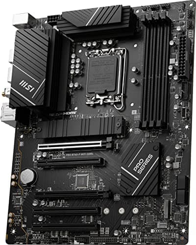 msi PRO B760-P WiFi DDR4 ProSeries Motherboard (Supports 12th/13th/14th Gen Intel Processors, LGA 1700, DDR4, PCIe 4.0, M.2, 2.5Gbps LAN, USB 3.2 Gen2, HDMI/DP, Wi-Fi 6E, Bluetooth 5.3, ATX)