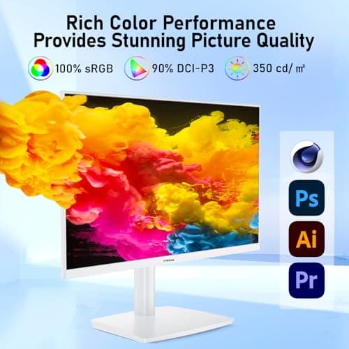 27 inch 4K Gaming Monitor, UHD 3840x2160 Fast IPS Panel Computer PC Monitor, 120Hz, 100% sRGB, FreeSync & G-Sync, HDR 400 Support, HDMI 2.1 & DP 1.4, VESA Mountable-White