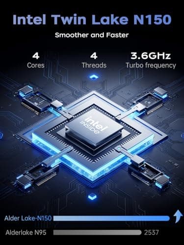 2025 Laptop, Laptop Computer with Intel Twin Lake N150 Processor(Up to 3.6GHz), 16GB DDR4 512GB SSD Windows 11 Laptop, 15.6" IPS 1080P, USB3.2, Long Battery Life
