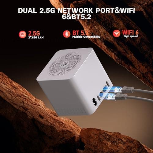 Beelink Mini PC, ME Mini Equipped with N150 Processor, 12GB LPDDR5, 64GB eMMC 2TB SSD, 6×M.2 SSD(MAX 24TB), Dual 2.5GB LAN/WiFi6/BT5.2/USB3.2, Home Theater/Data Center/Soft Routing Mini PC