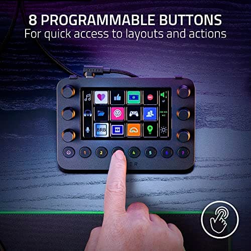 Razer Stream Controller: All-In-One Keypad for Streaming - 12 Haptic Switchblade Keys - 6 Tactile Analog Dials - 8 Programmable Buttons - Designed for PC & Mac Compatibility