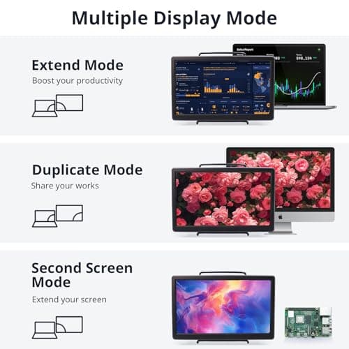 ELECROW 10.1 Inch Portable Monitor - IPS Capacitive Monitor with HD VGA Port，1920x1080P LCD Display Built-in Dual Speakers VESA Mount for Raspberry Pi 5/4/3, PS Xbox, Windows 11/10/8/7