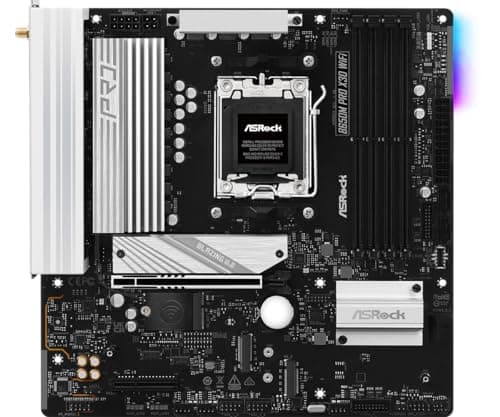 ASRock B650M Pro X3D WiFi AM5 Micro-ATX Motherboard: AMD Ryzen 9000/8000/7000 | DDR5 8000+ | PCIe 5.0 M.2 | WiFi 6E | 2.5G LAN | USB 3.2 Gen2 | BIOS Flashback