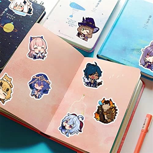 Genshin Impact Stickers Set 50pcs/60pcs/64pcs Cute Stickers for Water Bottles Genshin Impact Merch, Free Keychain (Set 3 (50 pcs))