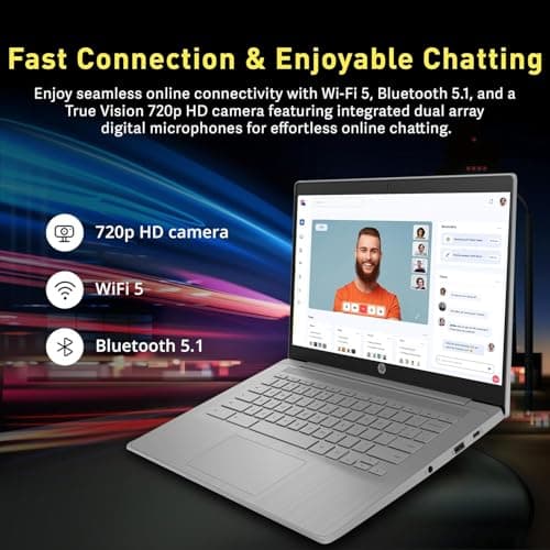 HP Chromebook 14" HD Flagship Laptop for Student Business, Quad-Core Celeron N4120 Processor, 4GB RAM, 192GB Storage (64GB eMMC + 128GB Card), Webcam, WiFi, Long Battery, Chrome OS+HubxcelAccessory