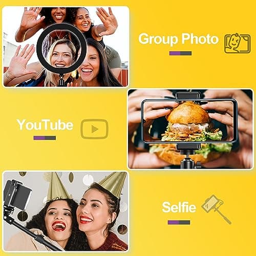 EMART 10" Ring Light with 55" Extendable Tripod Stands and Phone Holder, Dimmable LED Circle Round Light for Selfie Camera Photography/Makeup/YouTube Video/Vlogging/Live Streaming