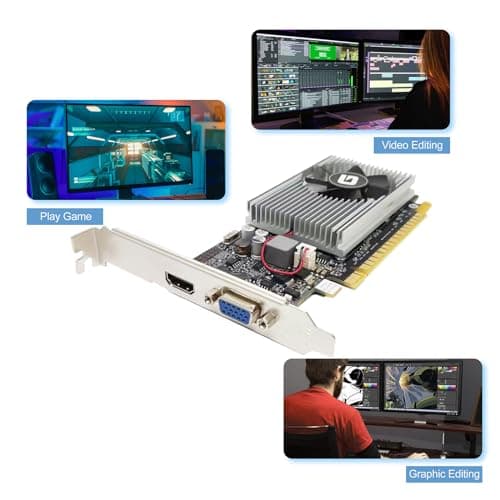 GeForce GT 210 1024 MB DDR3 Low Profile Graphics Card, PCI Express 1.0 x16, Entry Level GPU for PC, SFF and HTPC (HDMI/VGA)