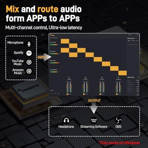 MAONO USB Audio Interface for PC: Interface with XLR Input 24-bit/192kHz Routing Software LOOPBACK ASIO Driver for Recording Music, Home-Studio, Guitar, Podcast, Streaming, DAW(PS22 Lite Black)