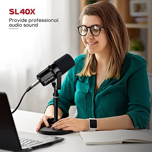 FDUCE XLR Dynamic Microphone for Vocal Recording, Podcasting, Gaming, Live Streaming&Broadcasting, All Metal Cardioid Mic, Voice-Isolating Technology SL40X