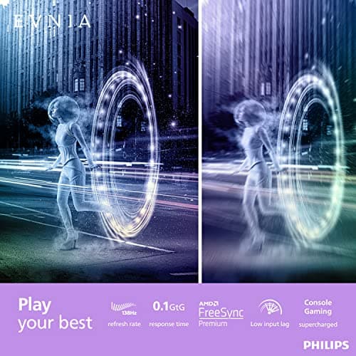 Philips EVNIA 42M2N8900 41.5” 4K OLED Gaming Monitor, 4K UHD, 138Hz 0.1ms GtG, FreeSync Premium, HDR10, USB-C Docking, KVM, 10W Speakers + DTS Sound, Ambiglow, 4-Year Advance Replacement