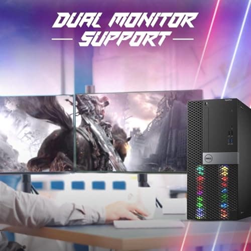 Dell RGB Gaming Tower Computer - Intel Core i7 6th Gen, NVIDIA GTX 1050 Ti 4GB GDDR5, 16GB Ram, 512GB SSD, Prebuilt Gaming Desktop PC with Built-in WiFi & RGB Set, Windows 10 Pro (Renewed)
