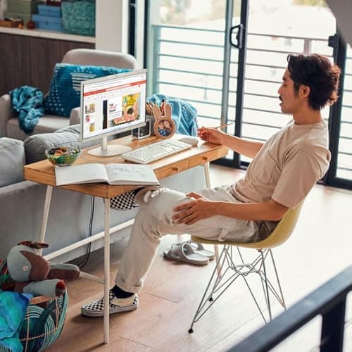HP 2022 All-in-One Desktop, 21.5" FHD Display, Intel Celeron J4025 Processor, 8GB RAM, 256GB PCIe SSD, Webcam, WiFi, HDMI, RJ-45, Wired Keyboard&Mouse, Windows 11 Home, White