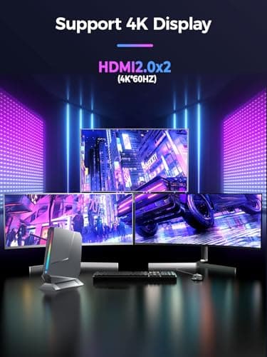 T1-Pro Mini Gaming PC Core i9-13900HK/RTX4060 8G GDDR6, Gaming Computer 32GB RAM DDR5, 1TB PCIe4.0 SSD, Adjustable RGB Light, WiFi6E/BT5.3/2.5G LAN 4K@60Hz Win11 Pro High-Performance Desktop PC