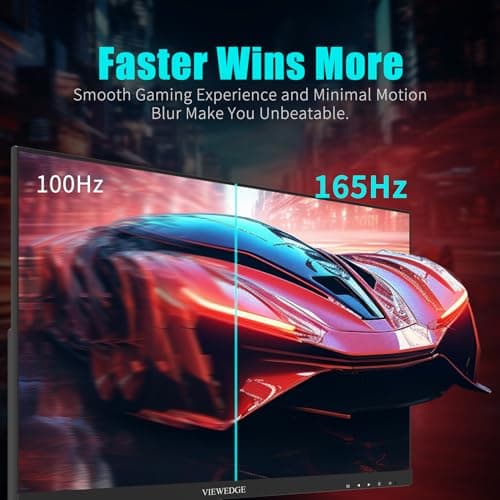 24 Inch Gaming Monitor with 165hz/144hz, IPS 1ms, FHD 1080p and HDR 10 | PC Computer Monitor with 105% sRGB, Bluelight Filter, 2 HDMI & 1 DP Port, Support Freesync and Wall Mounted