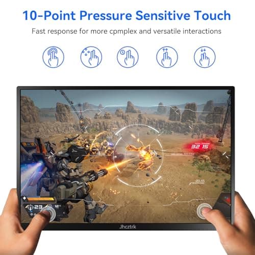 14 Inch Touchscreen Portable Monitor 1200P Slim and Lightweight Bezel less FHD IPS HDR Gaming Monitor, Laptop Travel Sub-Monitor with Built-in Speakers and VESA for Laptop Mac PC Xbox PS4/5 Switch