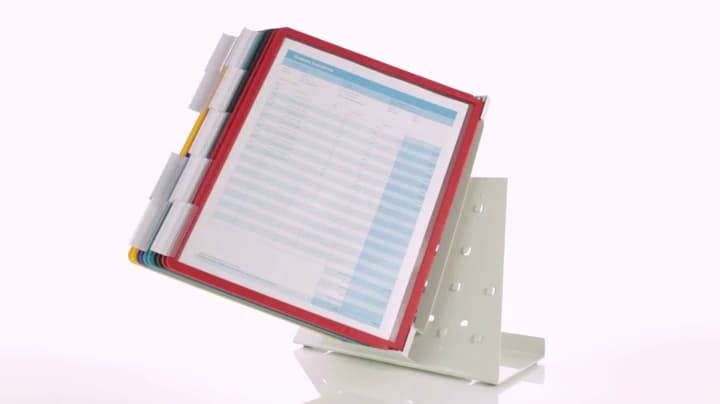 Durable Desktop Reference System with 10 Double-Sided Panels - Letter-Size 8.5" x 11" Inches - Gray SHERPA Design - Desk Reference Organizer