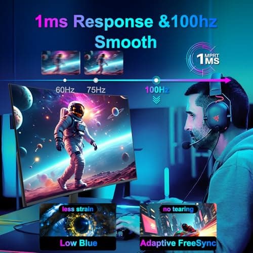 SANSUI Curved Monitor 24 inch 100Hz USB Type-C Computer Monitor with Built-in Speakers- MPRT 1ms,Adaptive Sync,HDR,1500R,VESA 75x75mm Compatible, for Home and Office(ES-24C1)