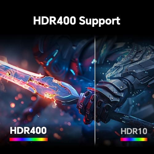 24 inch Gaming Monitor QHD 180Hz, Fast IPS 1440p Computer Monitor, Up to 185Hz, 1ms, G-Sync/FreeSync, HDR400, Height Adjustable, 2 x HDMI, 1 x DP H24T7