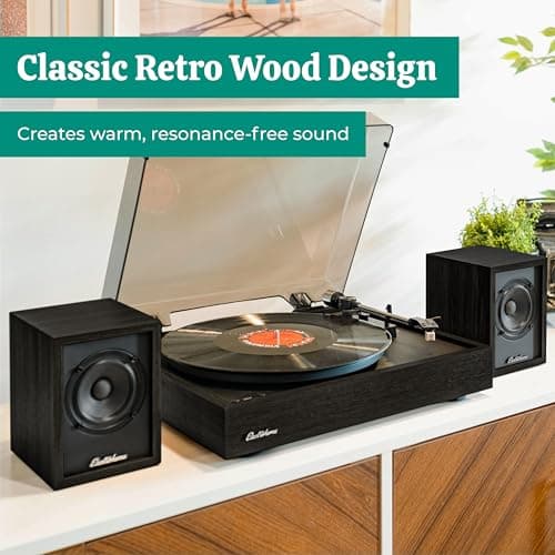 Electrohome Huntley Powered Bookshelf Speakers with Built-in Amplifier and 3" Drivers for Turntable, TV, PC and Wireless Music Streaming Featuring Bluetooth 5, RCA and Aux (EB10B)