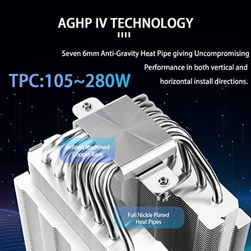 Thermalright PS120SE ARGB CPU Air Cooler, 7 Heat Pipes CPU Cooler,Dual 120mm TL-C12B-S V2 PWM Fan, AGHP 4.0 Technilogy, S-FDB Bearing, for AMD AM4 AM5/Intel 1700/1150/1151/1200, PC Cooler