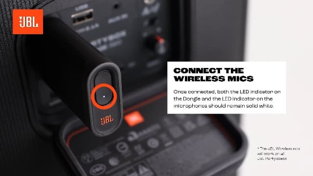 JBL PartyBox Wireless Mic - 2X Digital Wireless Microphones, Rechargeable Battery (20hrs - 700mAh), Clear Voice, Crisp Sound, Stable 2.4GHz Connection, Compatible with All PartyBox Speakers (Black)